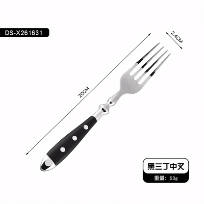 Hotel Western Cutlery Set Stainless Steel Complete Tableware Fork Spoon Knife Full Service Dish Dining Wooden Handle Kitchen