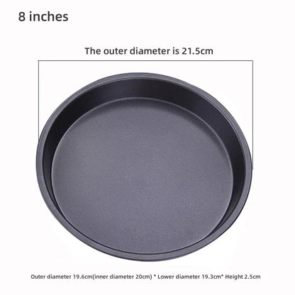 Kitchen Pizza Mould Pan Carbon Steel ware Baking Pan Round Pizza Tray Round Baking Tray Heat-resistant for Home Pie Tins Black