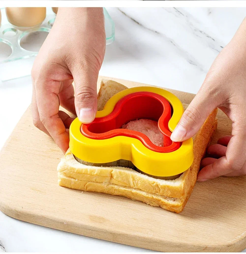 Kitchen Baking Tools Sandwich Cutter And Sealer Set For Children Kids DIY Making Cookies Mold Pancake Maker Embosser Food Molds