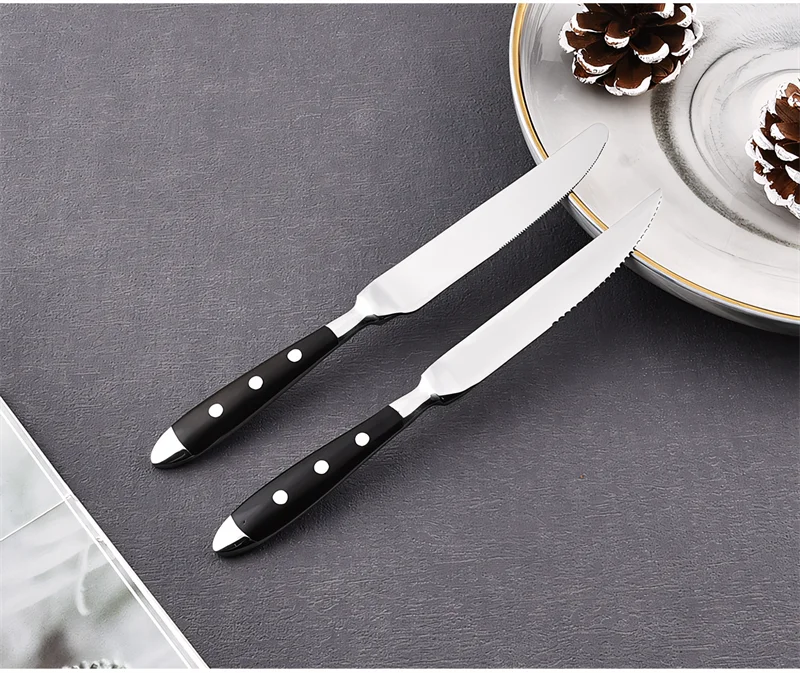 Hotel Western Cutlery Set Stainless Steel Complete Tableware Fork Spoon Knife Full Service Dish Dining Wooden Handle Kitchen