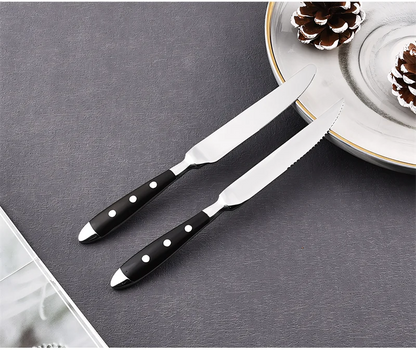 Hotel Western Cutlery Set Stainless Steel Complete Tableware Fork Spoon Knife Full Service Dish Dining Wooden Handle Kitchen