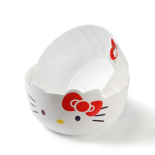 Hello Kitty Fruit Tray Vegetable Basket  Household Use Double Kitchen Storage Basketful Convenient Fruit Dish Kitchen Supplies