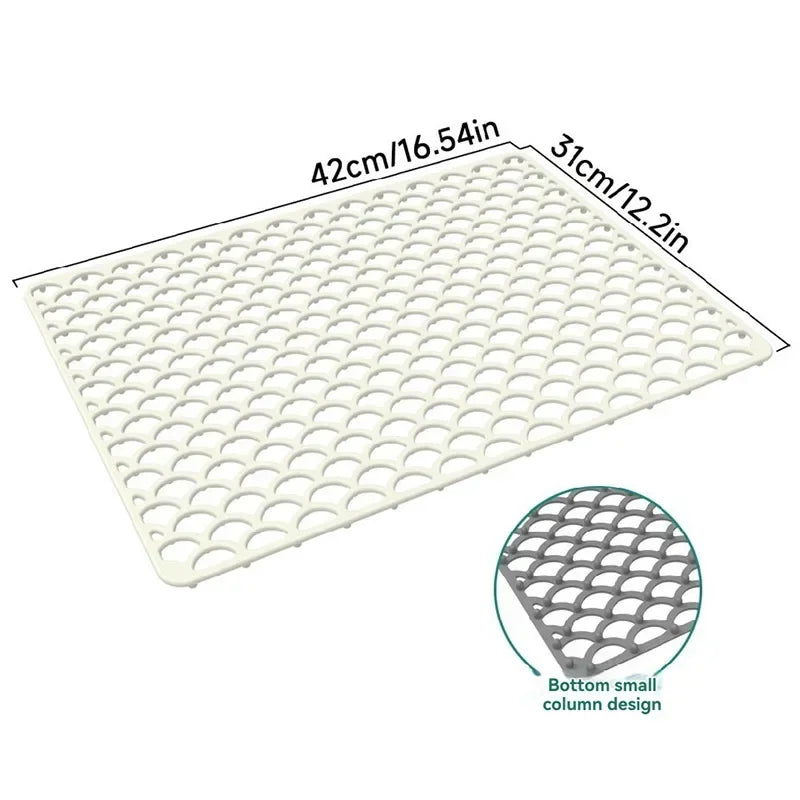 Kitchen Silicone Sink Protector Mat Foldable Anti Slip Tableware Drainage Drying Mats Household Multi Functional Desk Pad