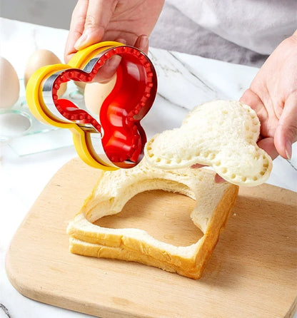 Kitchen Baking Tools Sandwich Cutter And Sealer Set For Children Kids DIY Making Cookies Mold Pancake Maker Embosser Food Molds