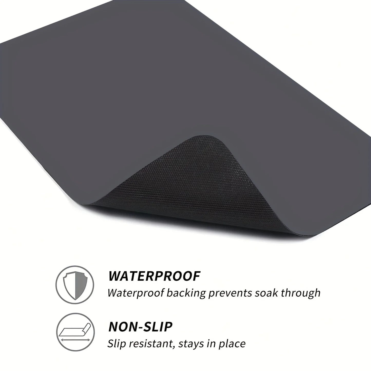 Kitchen Counter Bowl and Plate Drying Pad, with Anti-slip Rubber Back Plate, Heat-resistant, Grey, Suitable for Bowls and Cups