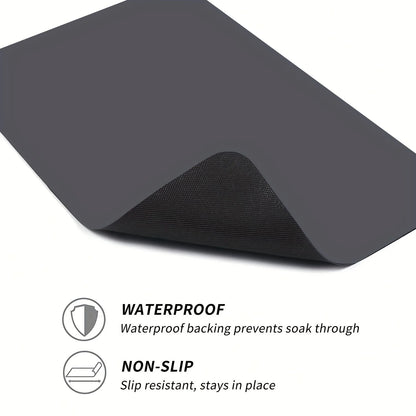 Kitchen Counter Bowl and Plate Drying Pad, with Anti-slip Rubber Back Plate, Heat-resistant, Grey, Suitable for Bowls and Cups
