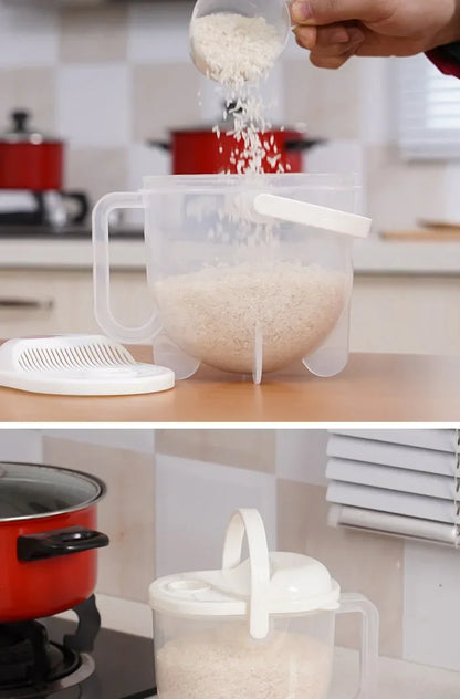Kitchen Free Hand Washing Washing Rice Washing Vegetables Fruit and Vegetable Drain Basket Plastic Counter Flow Rice Washer