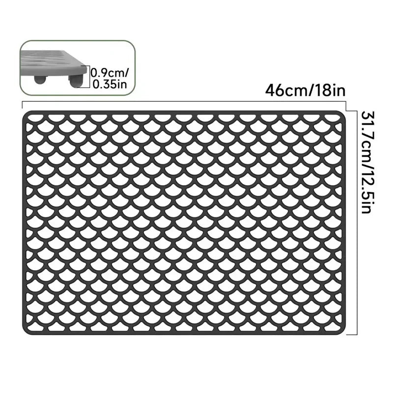 Kitchen Silicone Sink Protector Mat Foldable Anti Slip Tableware Drainage Drying Mats Household Multi Functional Desk Pad