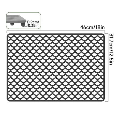 Kitchen Silicone Sink Protector Mat Foldable Anti Slip Tableware Drainage Drying Mats Household Multi Functional Desk Pad