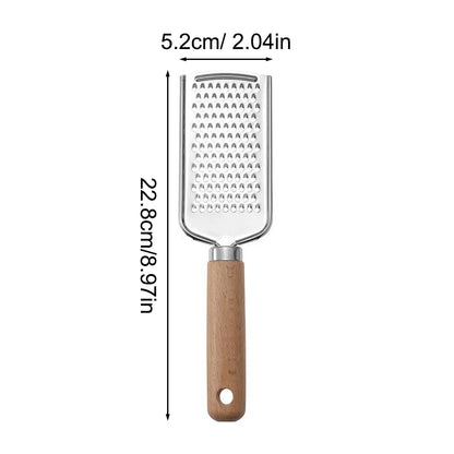 1PC Kitchen Gadgets: Wooden Handle Grater, Small Kitchenware, Stainless Steel Baking Utensils