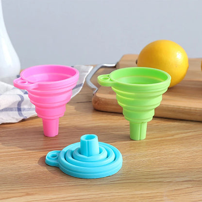 Kitchen Funnel Set, Kitchen Gadget Accessories Foldable Silicone Foldable Funnel for Filling Water Bottles With Liquid Transfer