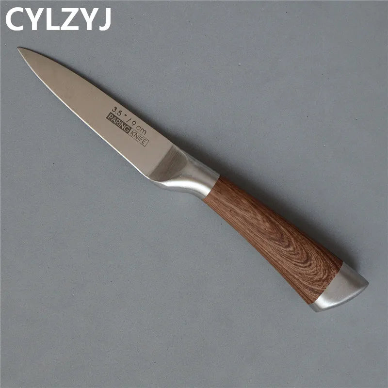 Kitchen Knives Set chef knives sets Stainless Steel Kitchen Knives Scissors Sharpener Chef Slicer Paring Bread Utility Knife