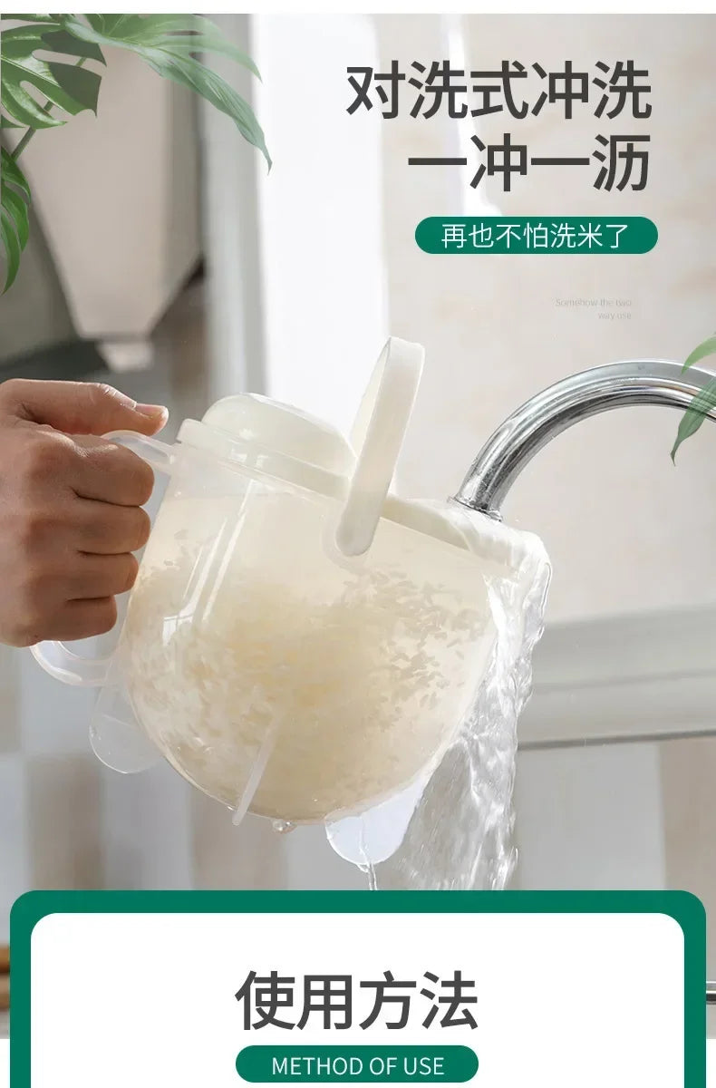 Kitchen Free Hand Washing Washing Rice Washing Vegetables Fruit and Vegetable Drain Basket Plastic Counter Flow Rice Washer