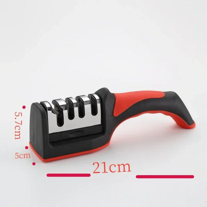 Kitchen 3-Segment Knife Sharpener Household Multi-Functional Hand-Held Three-Purpose Black Sharpening Stone Kitchen Artifacts