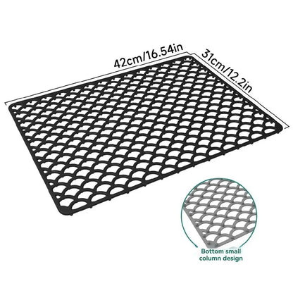 Kitchen Silicone Sink Protector Mat Foldable Anti Slip Tableware Drainage Drying Mats Household Multi Functional Desk Pad