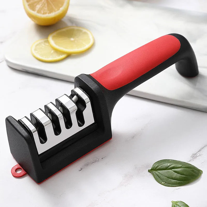 Kitchen 3/4-Segment Knife Sharpener Household Multi-Functional Hand-Held 3/4-Purpose Black Sharpening Stone
