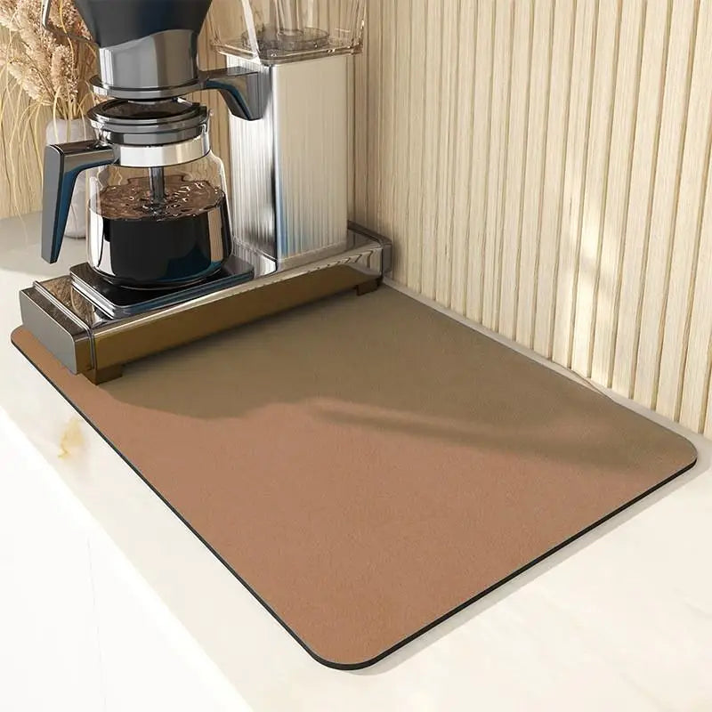 Kitchen Counter Bowl and Plate Drying Pad, with Anti-slip Rubber Back Plate, Heat-resistant, Grey, Suitable for Bowls and Cups
