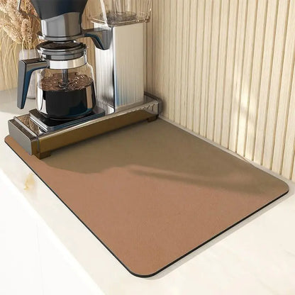 Kitchen Counter Bowl and Plate Drying Pad, with Anti-slip Rubber Back Plate, Heat-resistant, Grey, Suitable for Bowls and Cups