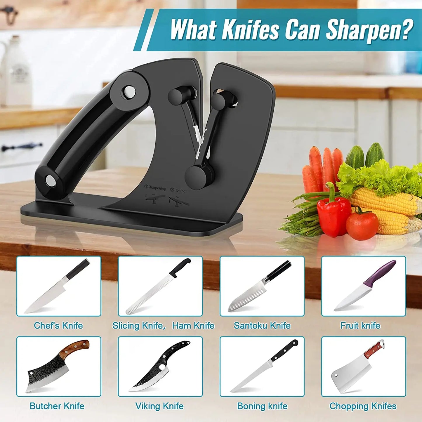Knife Sharpener Kitchen Sharpening Tool Easy Safe Sharpening Kitchen Chef's Knife Damascus Knife Kitchen Tools Kitchen Supplies