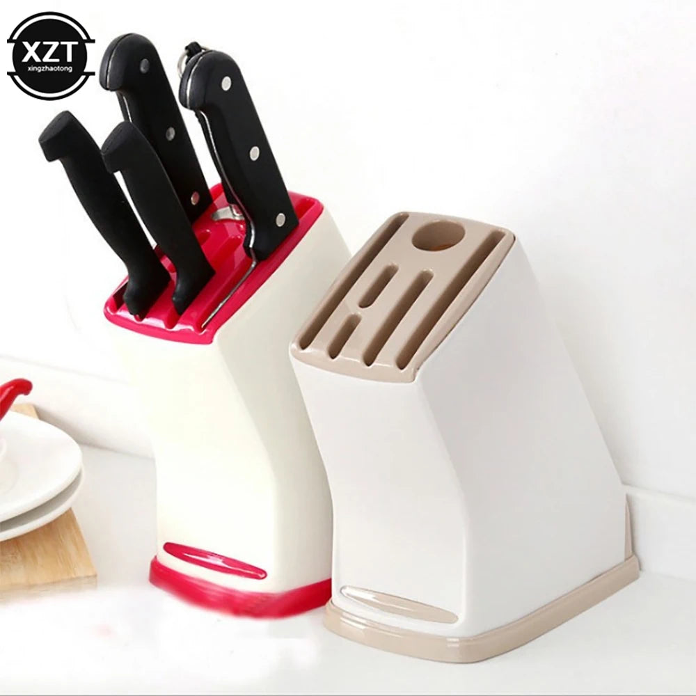 Kitchen Knife Holder Storage Rack Creative Household Supplies Durable Plastic Knife Holder Multifunctional Drainage Cutlery Rack