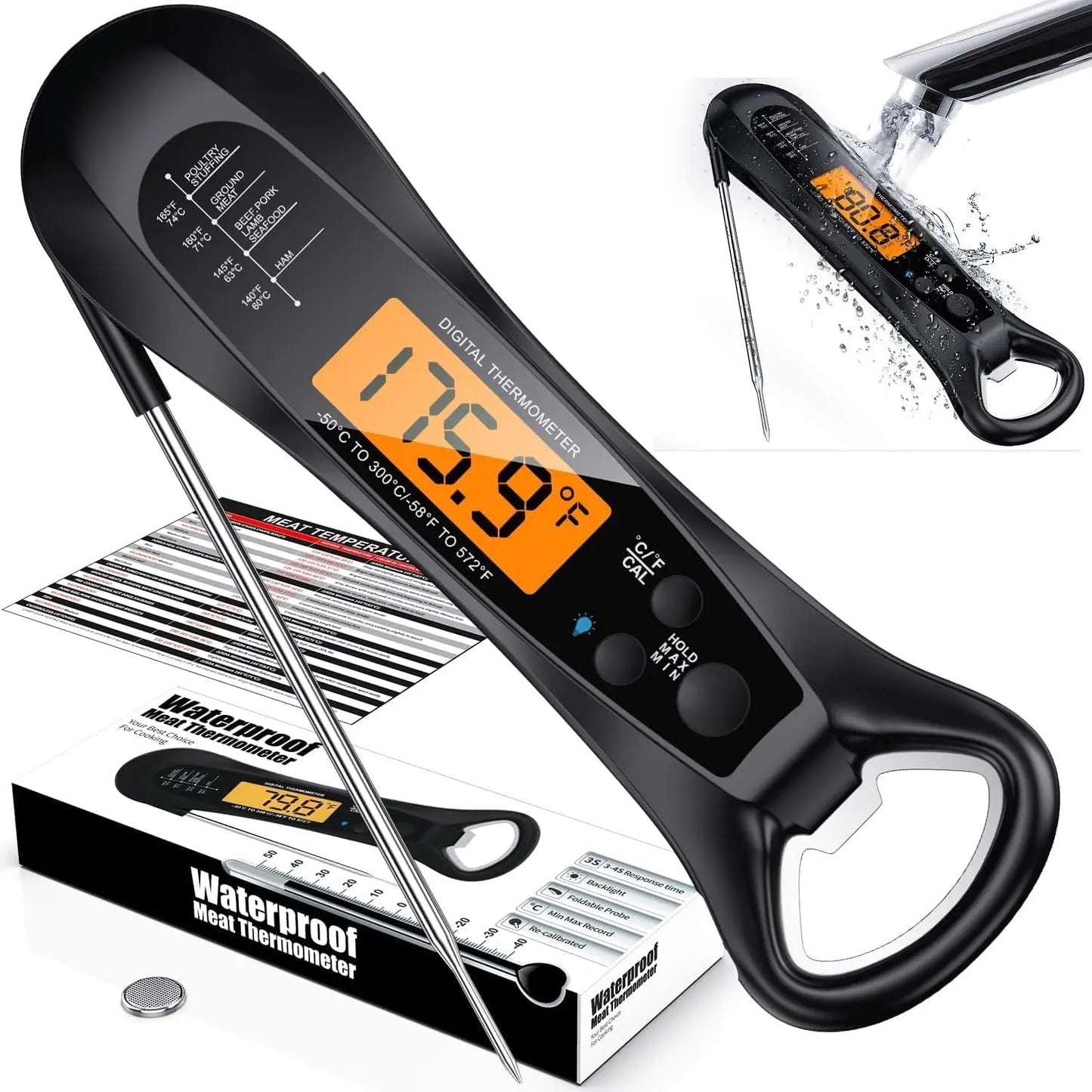 kitchen things Meat Thermometer Digital IP67 Waterproof Kitchen Cooking Food Fast Measurement Thermometer 2 Probes BBQ Grill Oil