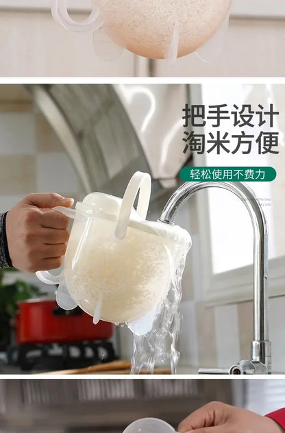 Kitchen Free Hand Washing Washing Rice Washing Vegetables Fruit and Vegetable Drain Basket Plastic Counter Flow Rice Washer