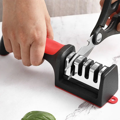 Kitchen 3/4-Segment Knife Sharpener Household Multi-Functional Hand-Held 3/4-Purpose Black Sharpening Stone