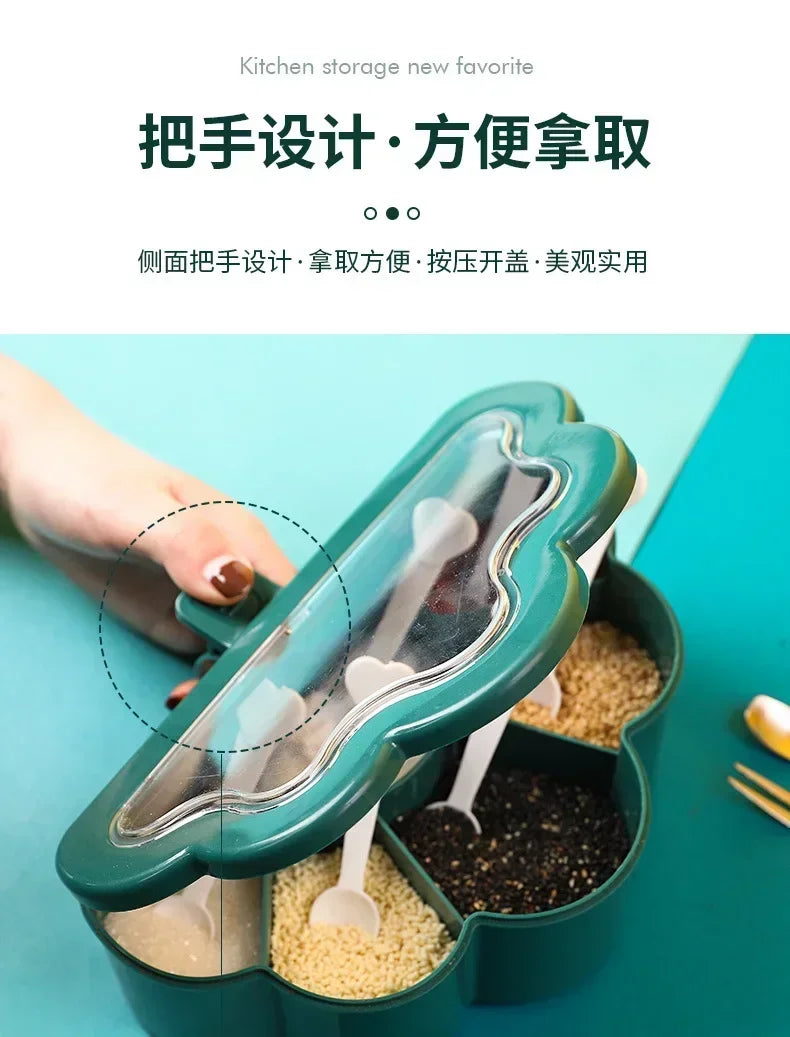 Kitchen Combination Integrated Seasoning Box Creative Multi-grid Salt Jar Seasoning Jar Plastic Household Seasoning Box