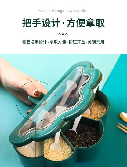 Kitchen Combination Integrated Seasoning Box Creative Multi-grid Salt Jar Seasoning Jar Plastic Household Seasoning Box