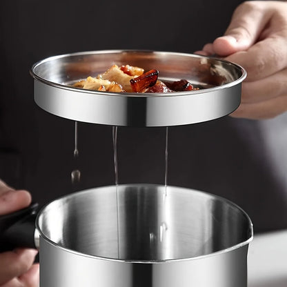 Kitchen Container With Strainer For Easy Storage Of Cooking Oil And Grease,Convenient Handle For Safe Handling And Pouring