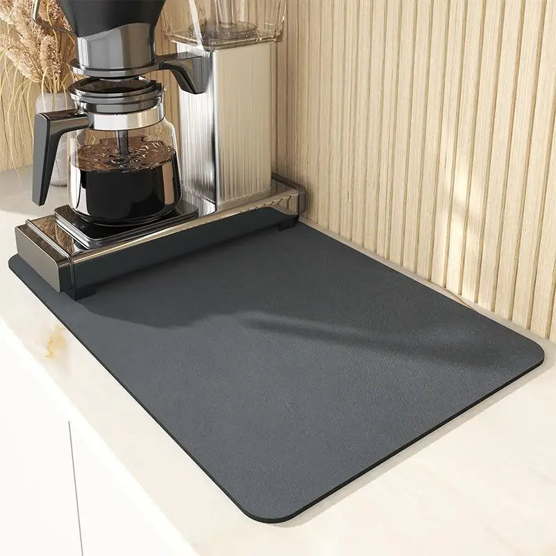 Kitchen Counter Bowl and Plate Drying Pad, with Anti-slip Rubber Back Plate, Heat-resistant, Grey, Suitable for Bowls and Cups